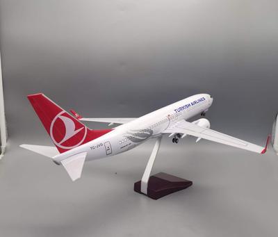 47 см 1/85 Масштаб Модель самолета B737 Turkish Airlines со светом и колесами Литая смола Коллекция самолетов Дисплей для энтузиастов