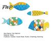 Bathroom Wall Art Fish 4 Pcs Wooden Nautical Decor Rustic Coastal Ocean Kitchen Decoration Vintage Beach Lake House Hanging Sculpture for Bedroom