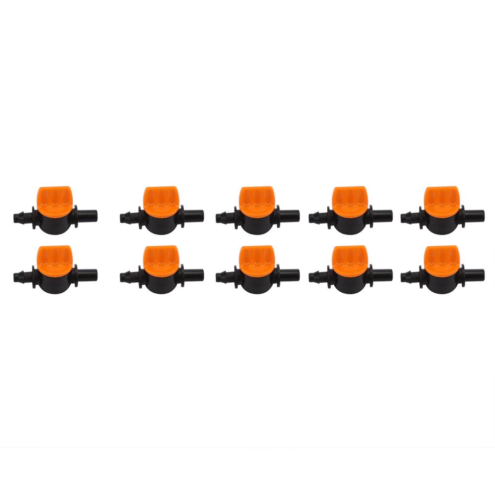 10pcs 4/7mm Hose Mini Plastic Ball Valves Barbed Garden Irrigation Connectors