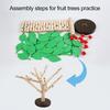 Wooden Building Block Tree Toy Fine Motor Skills Hand Eye Coordination Training Toddlers Educational Yellow Green Leaves Tree Assembly Toy with Base