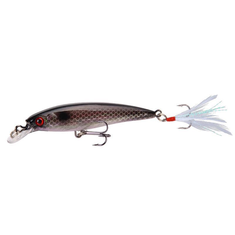 Горячая приманка Minnow Triple Feather Hook для окуня и мандарина, пресноводная и морская, 7 г, 10,5 см