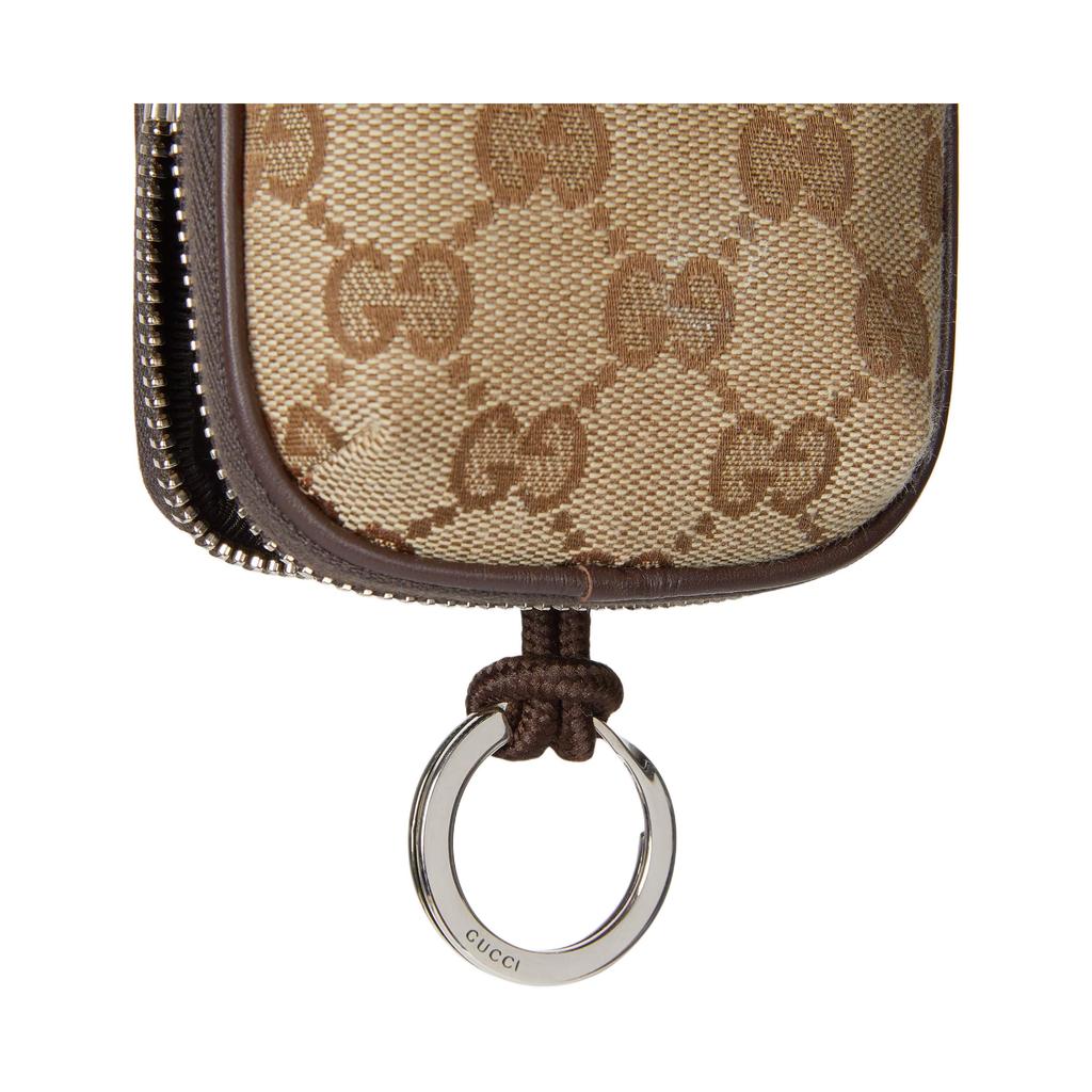 Gucci Логотип Принт Дизайн с цветовыми блоками Холст GG Мини-кошелек Мужской кошелек Коричневый 834270-FAEOO-9843