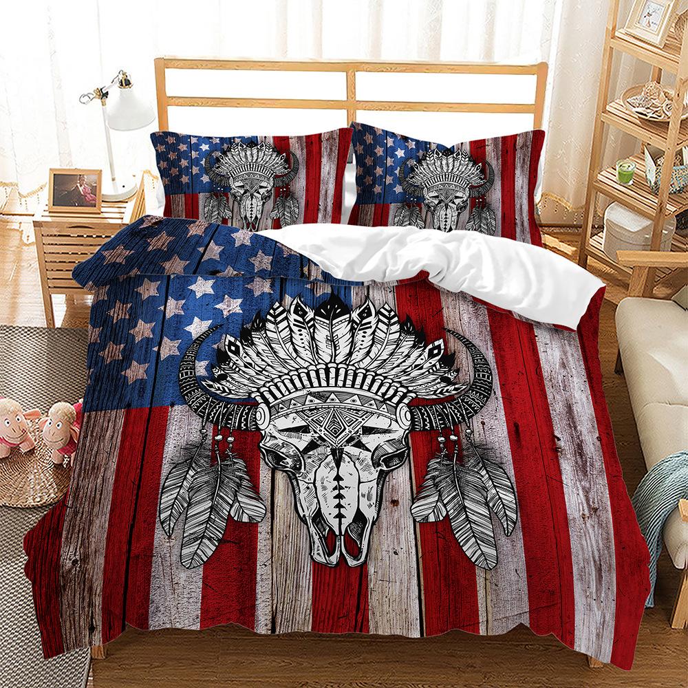 Комплект постельного белья из трех предметов, пододеяльник с 3D цифровой печатью, комплект из четырех предметов