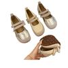 Girls' small leather shoes, new princess style soft-soled single shoes, summer with skirts, silver beanie shoes, children's shoes