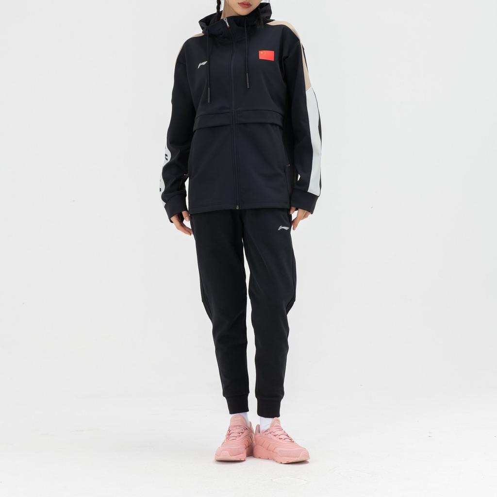 Li-Ning Дышащие впитывающие пот флисовые спортивные штаны унисекс, черные AKLTC43-1