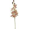 Yellow Artificial Cymbidium Orchid Stem, Faux Orchid with Blooms & Buds, Fake Flower for Home Vase Decor