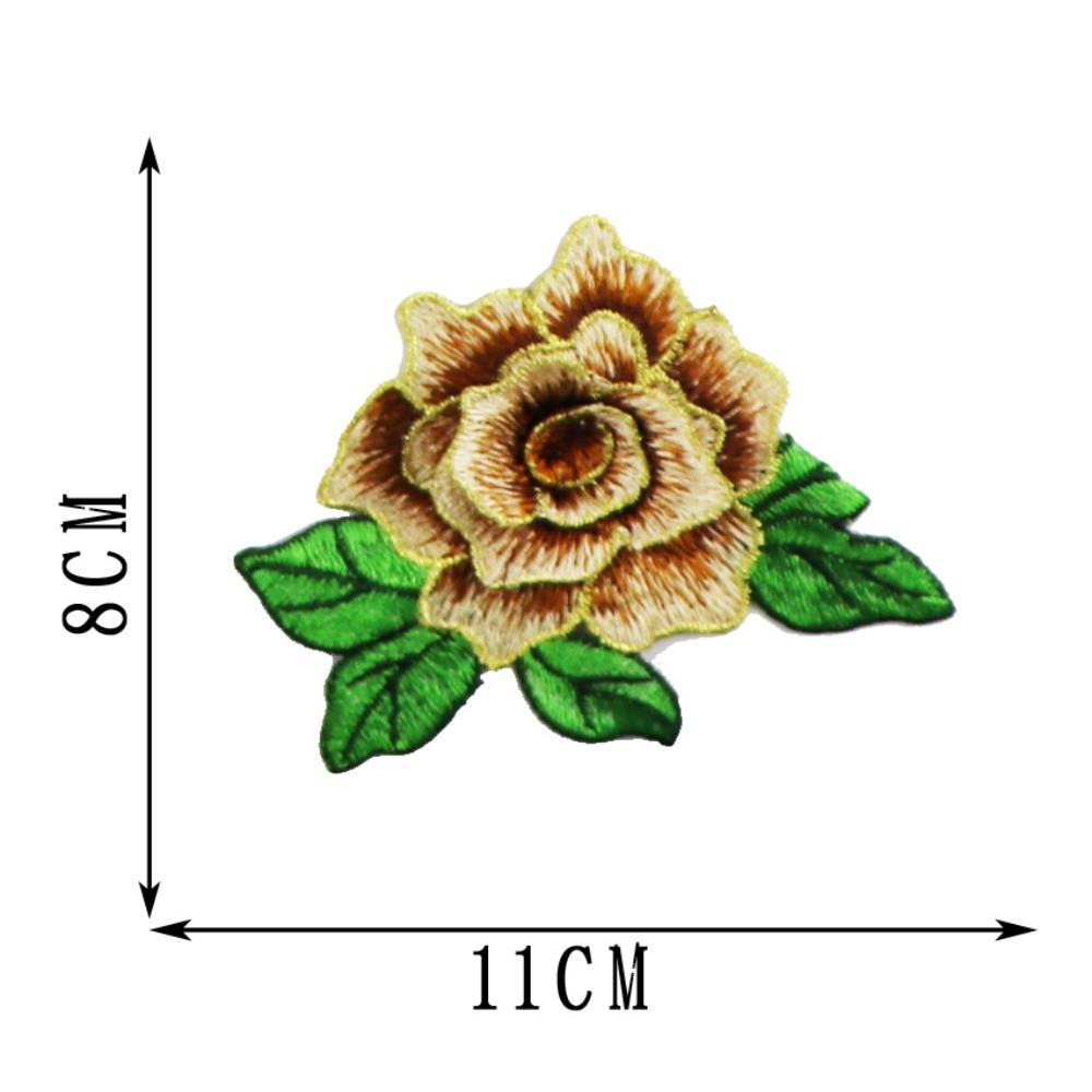 DIY Handmade Embroidery Flower Patch Polyester Fiber Floral Patches Embroidery Repair Patch Jeans