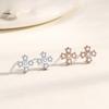 New Cross Stud Earrings Women's Japanese and Korean Temperament Versatile Earrings Micro-inlaid Zircon High-end Ear Jewelry