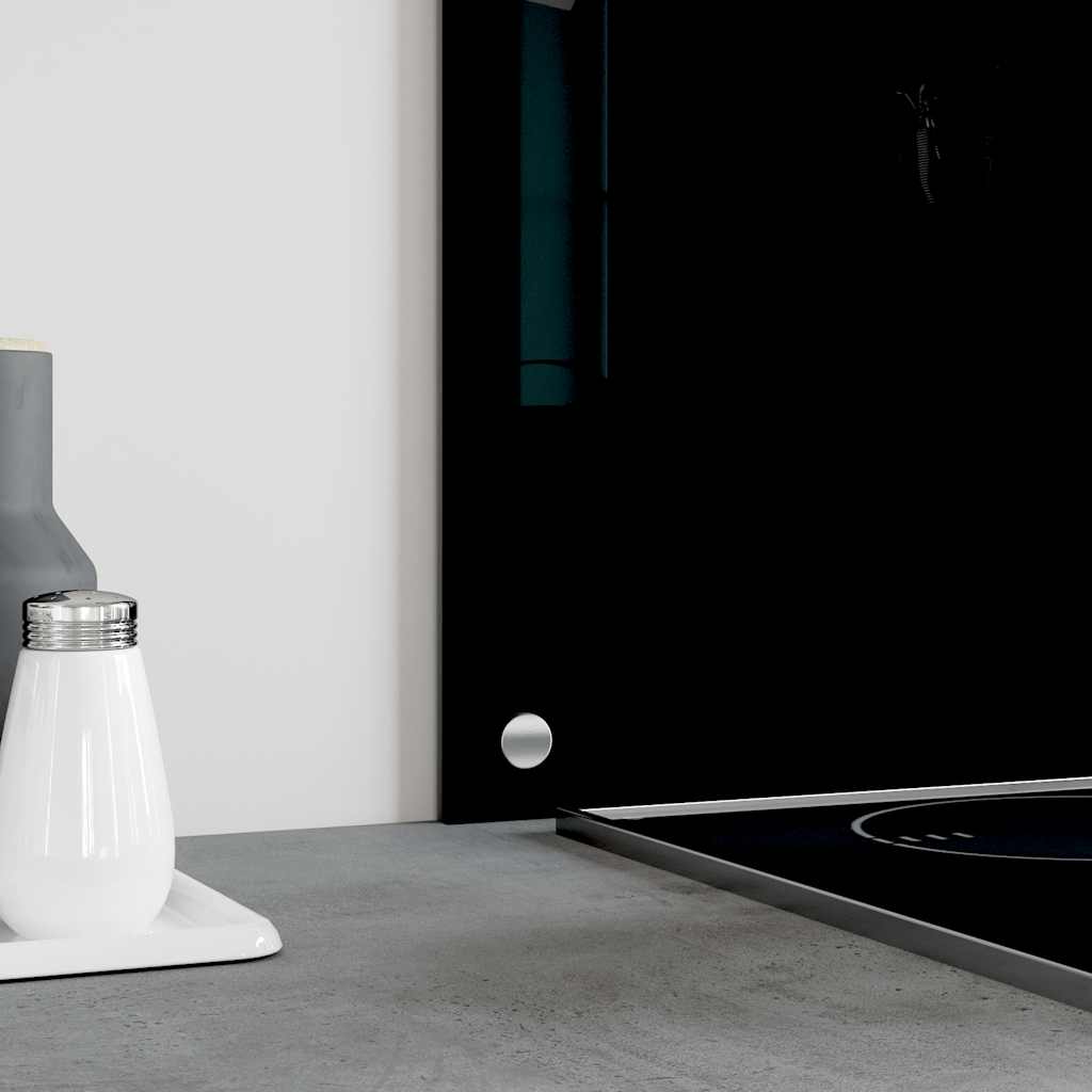 Black Kitchen Backsplash Tempered Glass 100 x 40 cm