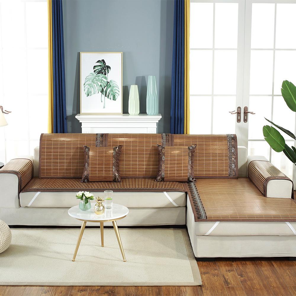 Бамбуковый коврик, диванная подушка, летний ледяной шелк, летний коврик, диванная подушка, бамбуковый коврик в китайском стиле, подушка из ротанга, подушка для стула