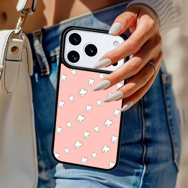 Милый чехол для телефона с зубами и дантистом Для iPhone 17 Air 14 15 13 12 Max Чехол Для Apple 14 15 16 16e 11 Pro Max Plus
