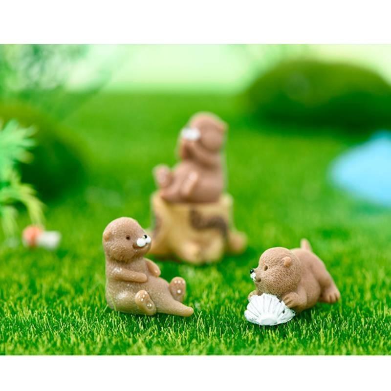 Очаровательный брелок из смолы в виде выдры, сделанный своими руками, очаровательная мультяшная миниатюра, подарок, украшение