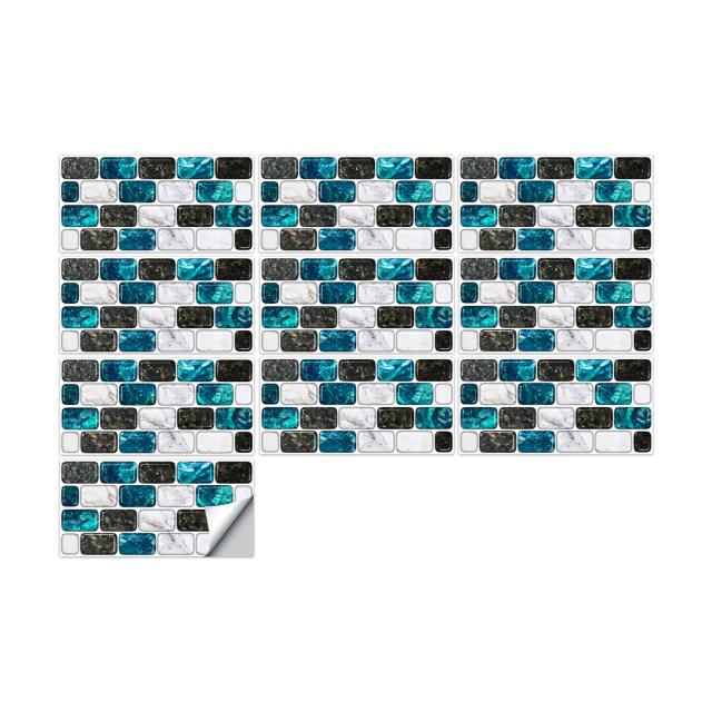 20x10 см современные водонепроницаемые 3D наклейки на плитку, виниловые самоклеящиеся наклейки на стену для дома, кухни, ванной комнаты, наклейки на пленку и палку, 10 листов