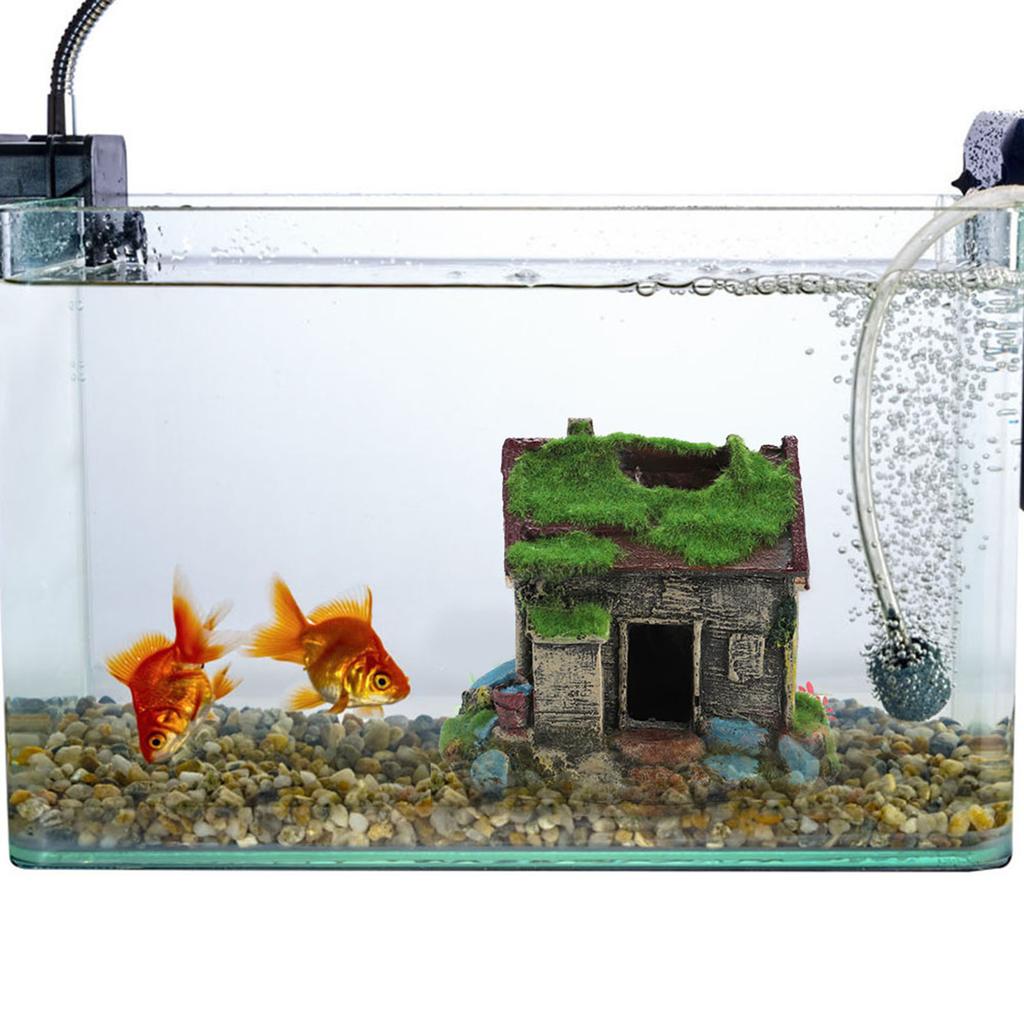 Аквариумный ландшафтный дизайн смоляные рыбки прячутся в пещере дома со мхом для украшения аквариума