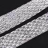 1 Yard Silver Rhinestone Ribbon Crystal Sewing Trim DIY Crafts 6 Rows 12mm