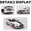 1:32 масштаба Ford Mustang Shelby GT500, литая под давлением модель автомобиля из сплава с откидной спинкой, звуком и светом, мини-симуляторы транспортных средств, игрушки для детей, бойфренда