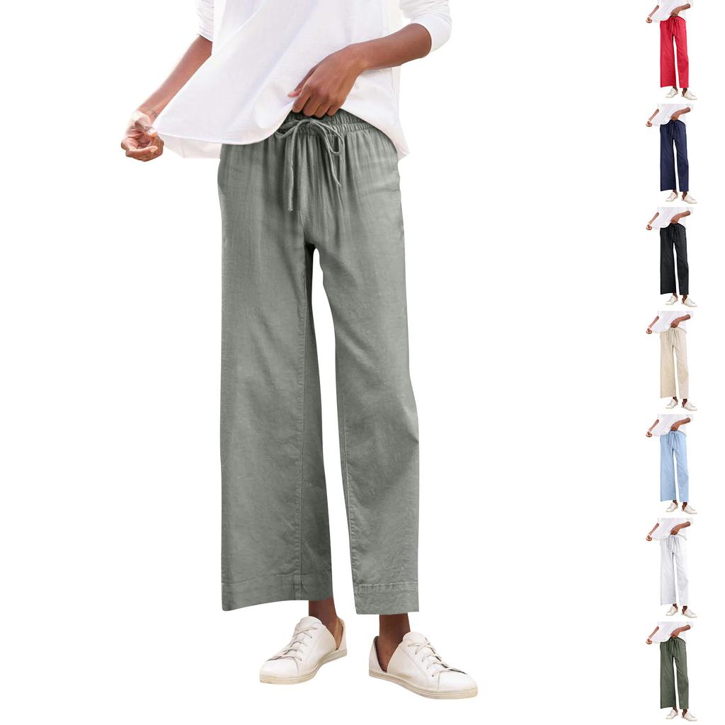 Women'S Sports Fitness Pants Casual Loose Elastic Jogging Pants Straight Wide Leg Pants Casual Pants Yoga Pants