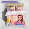 3pcs Custom Name Cartoon Ms. Rachel Bedding Set Duvet Cover Closure Includes 1 Duvet Cover & 2 Pillowcases for All Seasons Bedroom Decor