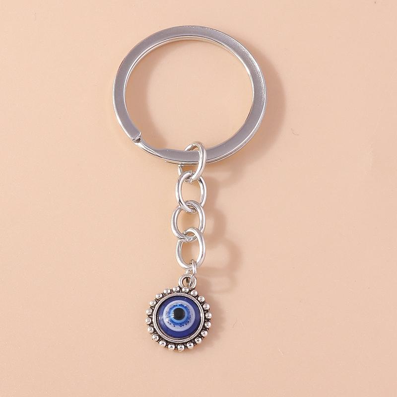 Cute Enamel Lucky Evil Eye Keychain Metal Keyring Pendant for Car Key Holder Women Girls Handbag Charms DIY Jewelry Gifts