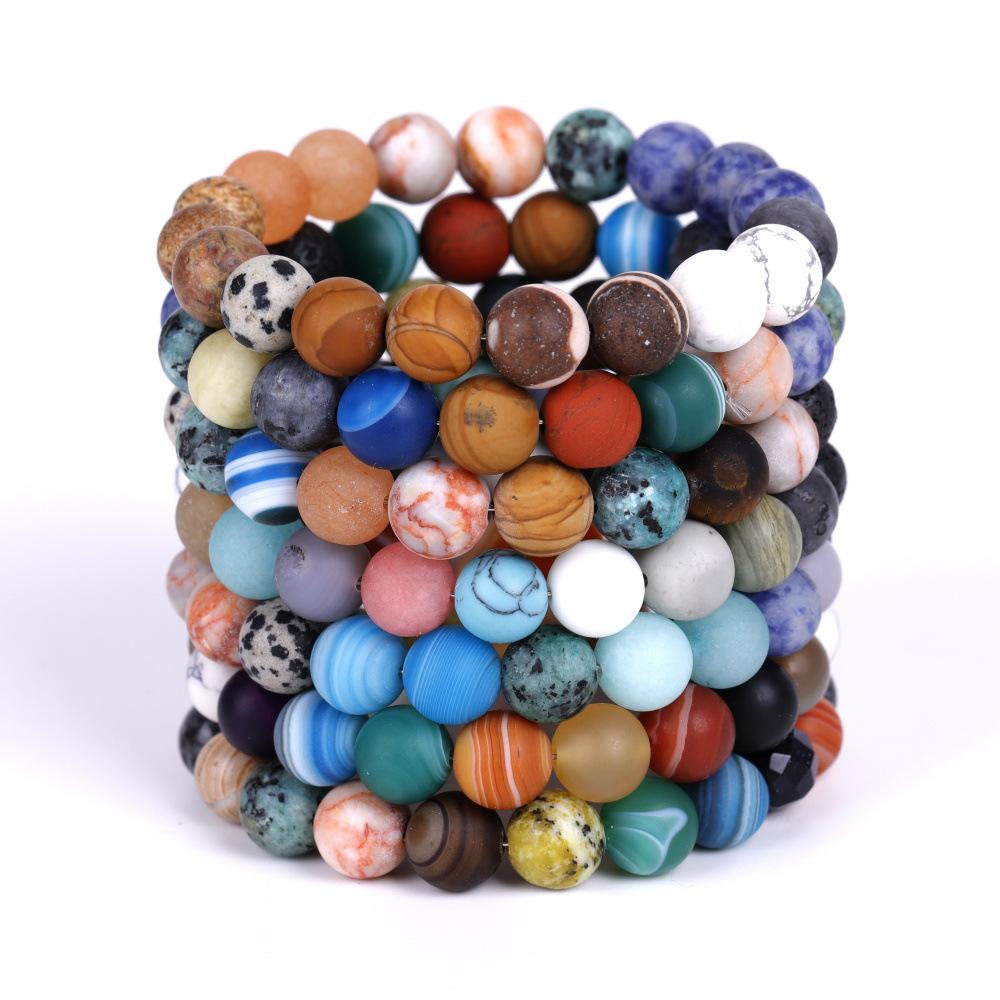 Universe Galaxy Bracelet Solar System Adjustable Eight Planets Men Bracelets Adjustable Natural Stone Beads Star Women Bangles