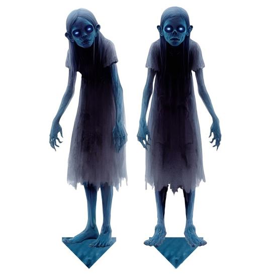 2 шт. Металлический колышек для двора в виде зомби на Хэллоуин, уличный жуткий призрак, знак для двора и газона для страшного хэллоуинского декора сада и крыльца