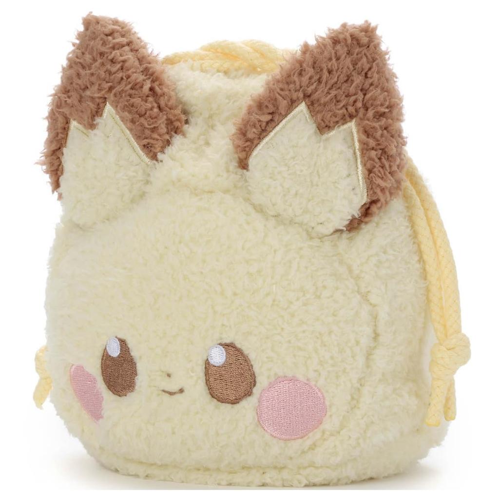 Takara Tomy Arts (TAKARATOMY A.R.T.S) Pokémon PokéPiece Plush Drawstring Bag, Pichu, Approx. 7.7 Inches (18 Cm) Wide