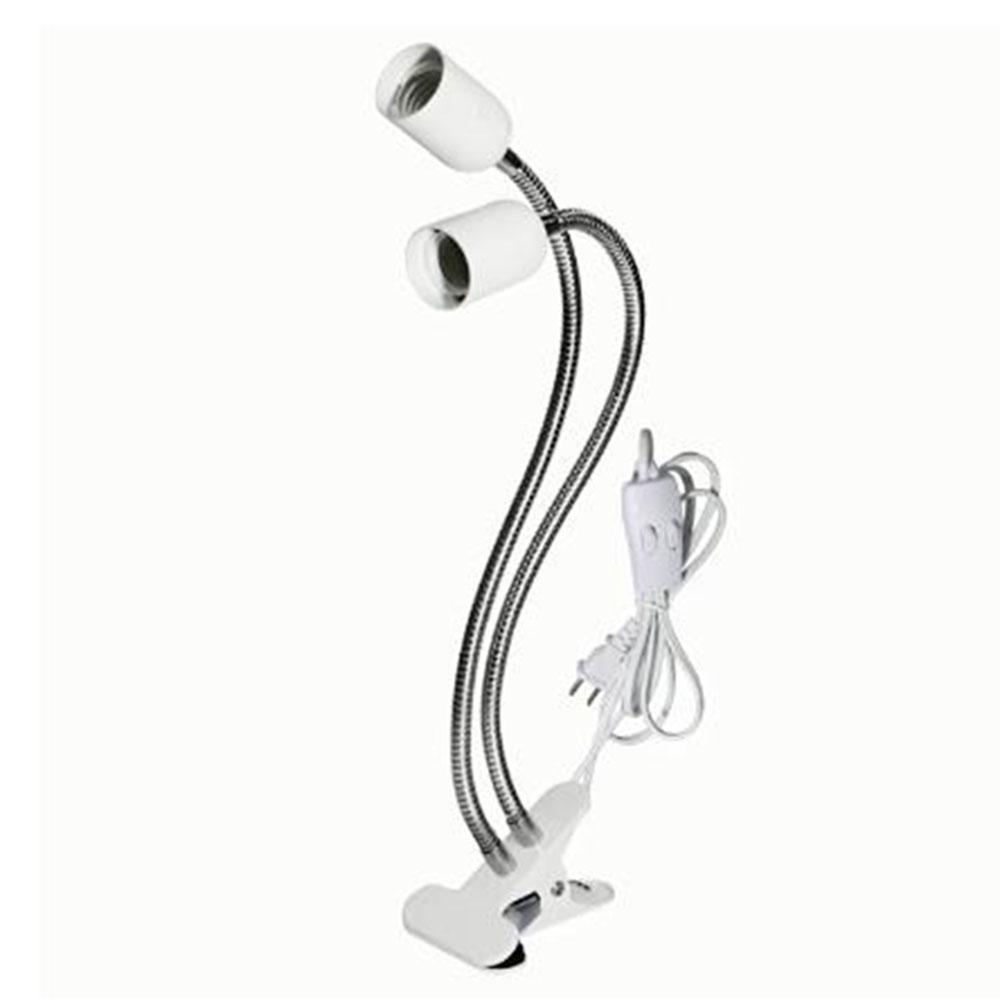 Black White Plug in Clip on Light, Screw Bulb Clip on Desk Light for Desk, Bed Headboard with On/Off Switch, Clamp Lamp for Read