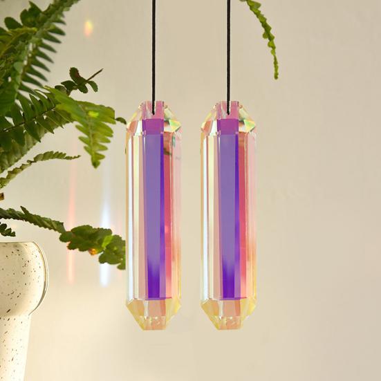 2Pcs Sun Catcher Pendants Hanging Ornaments with Lanyard Easy To Hang Large