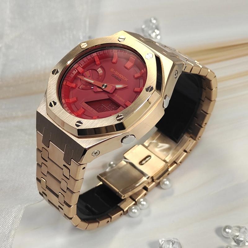 Casio Мужские часы Red Series GA-2100-4A с жидкокристаллическим и аналоговым двойным дисплеем(Watch3--)