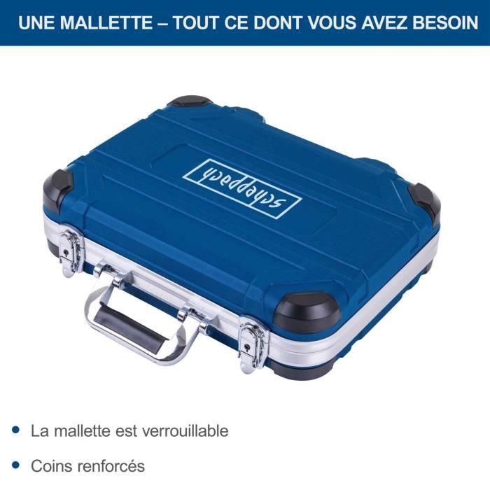 Mallette à outils SCHEPPACH - TB170 - 135 pièces - Outils en acier chrome vanadium - Mallette verrouillable