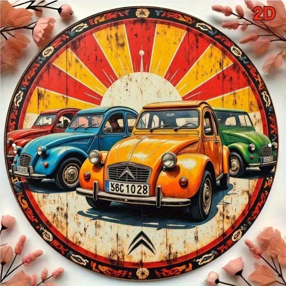 Ретро Автомобиль 2CV Металлическая Настенная Арт-Вывеска Винтажный Декор Peugeot для Кафе Бара