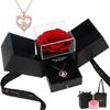 Christmas Gifts For Her Eternal Rose Jewelry Box Immortal Flower Rose For Mom Wife Birthday Gift (Without Necklace)