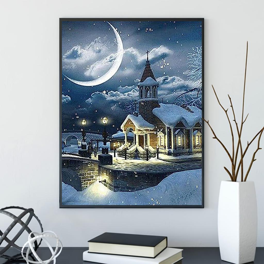 Снежная сцена узор 5D Diy Алмазная картина 3D Алмазная вышивка Украшение дома Изысканный подарок