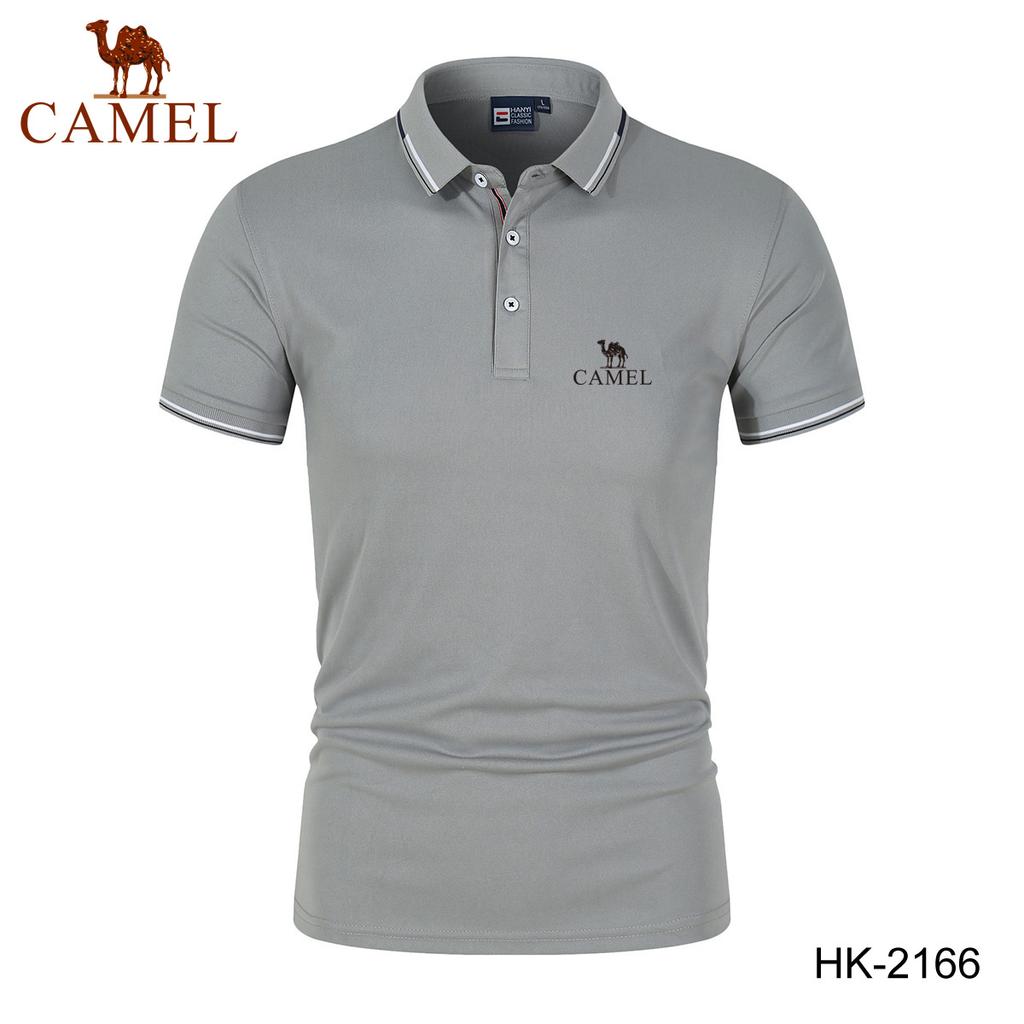 Camel Spring/Summer New Embroidered Polo Men's Breathable Top Quick Drying Polo Shirt Moisture Wicking Polo Shirt
