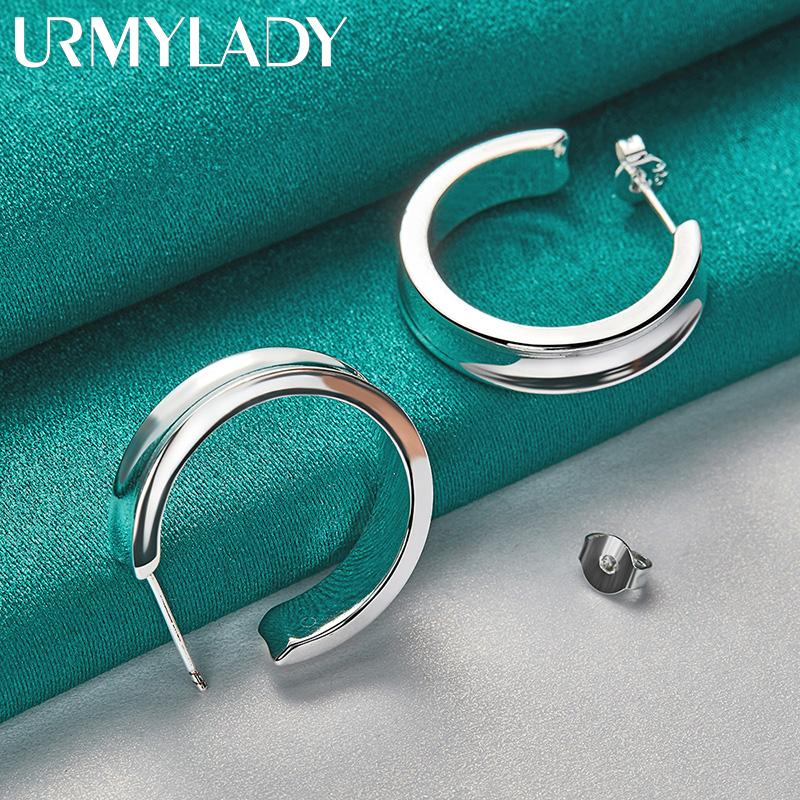 Круглые серьги-гвоздики из стерлингового серебра 925 пробы для женщин, модные ювелирные изделия