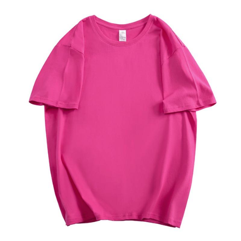 Pure Cotton Sewn Off-the-shoulder Short-sleeved T-shirt for Women's Couple Class Uniforms