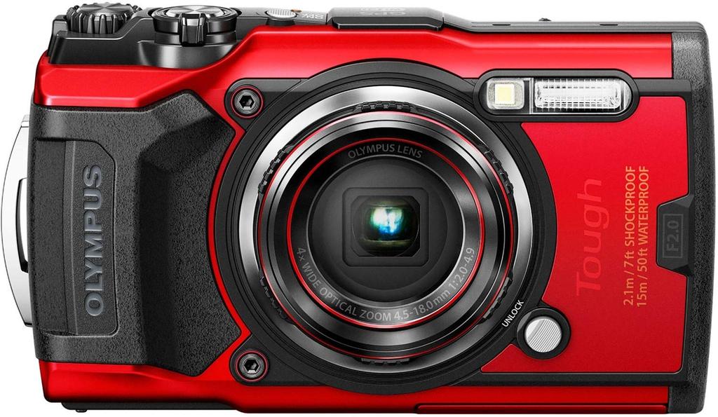 OM Digital Camera Tough Red 12 Megapixel CMOS 15m Waterproof 100kgf Load Capacity GPS SYSTEM/OLYMPUS TG-6 F2.0 Built-in Wi-Fi TG-6RED