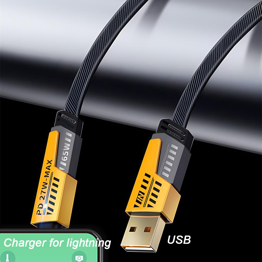 4 в 1 PD 100 Вт USB-кабель Type C Двойной разъем Lighting Механический стиль Быстрая зарядка USB C Кабель для iPhone 15 Samsung Xiaomi