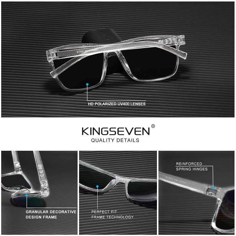 Kingseven Прозрачные солнцезащитные очки для женщин, модные поляризованные, блокирующие УФ-излучение, очки для защиты глаз от солнца, праздничные очки