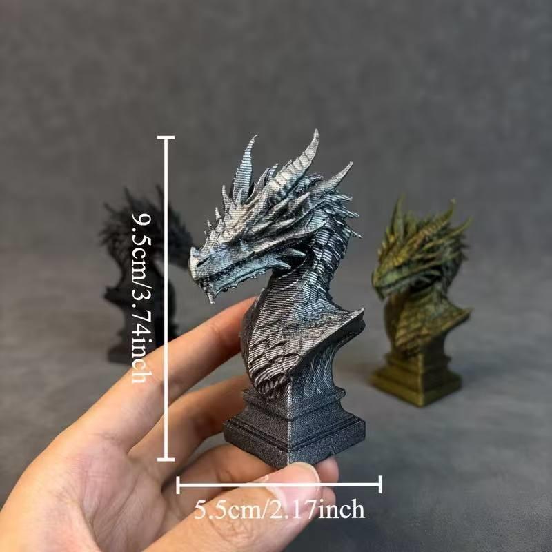 Креативная 3D-печатная скульптура головы дракона Настольное украшение для дома Гостиной Бара Готический Декор Для него Подарок на день рождения