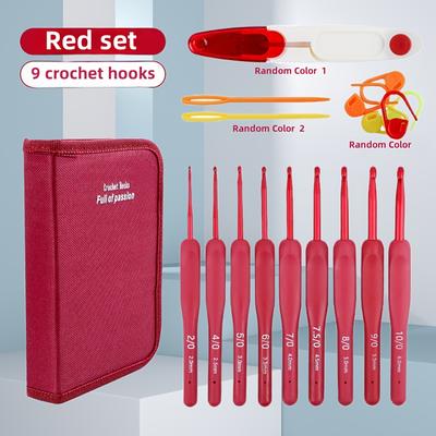 Набор крючков для вязания с мягкими ручками и чехлом, спицы из нержавеющей стали для пряжи, свитеров, включает эргономичные ручки, острые кончики, ножницы