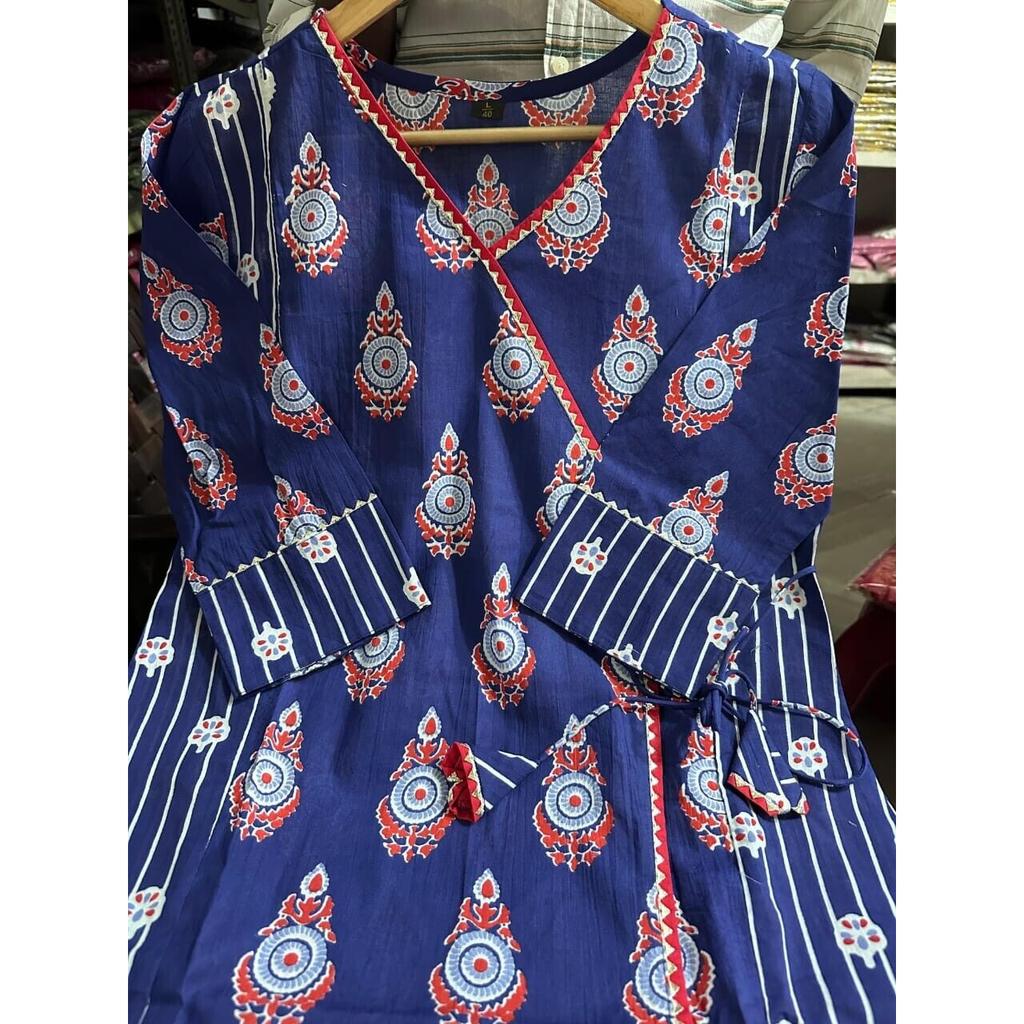 Women Indian Pakistani Kurta Pant Dupatta Suit Set Party Wear Top Tunic Kurti VF-1895a