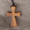 Hand-carved Cross Pendant Wooden Neckchain for Prayer Retro Cross Necklaces  Anniversary