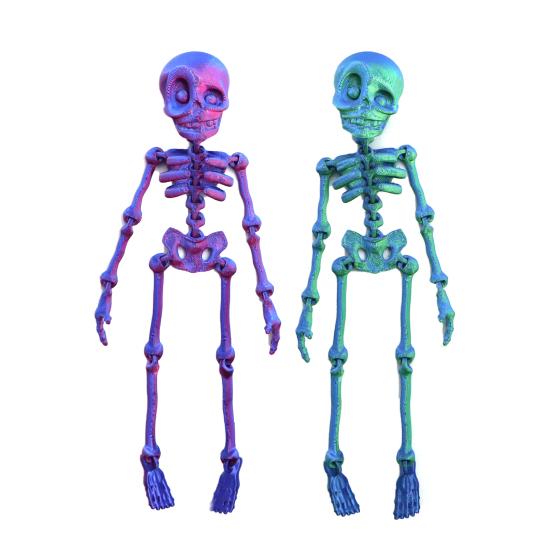 2/5Pcs 3D Printed Skeleton Refrigerator Magnet Halloween Poseable Skeleton Figurine