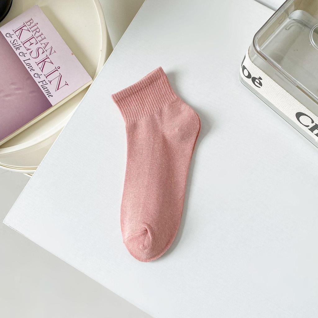 Женские спортивные носки Morandi Color Cotton Mid-Tube: Модный однотонный цвет для студентов и любителей активного отдыха.