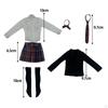 1/6 Female Short Skirt Handmade Doll Clothes 6 Piece Set Coats Tie Costume Miniature Clothing for