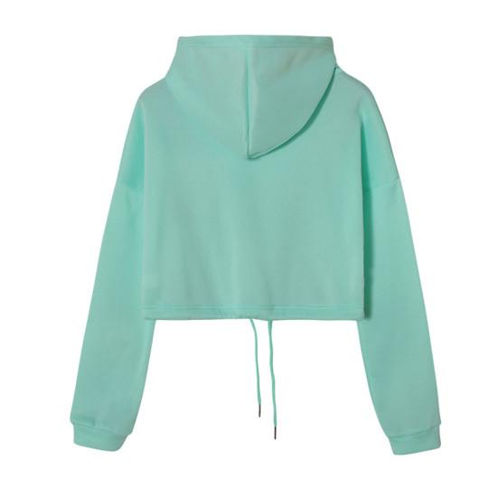 2 шт./компл. женский однотонный спортивный костюм, спортивный комплект из 2 предметов, с капюшоном и длинными рукавами, укороченный