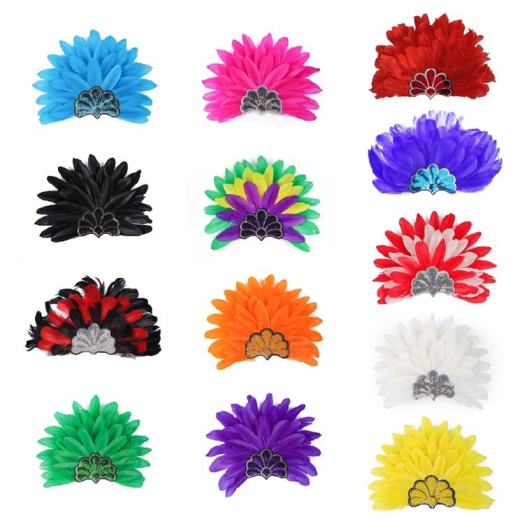 Повязки на голову с перьями и пайетками, головные уборы для Масленицы для девочек, маскарадные аксессуары