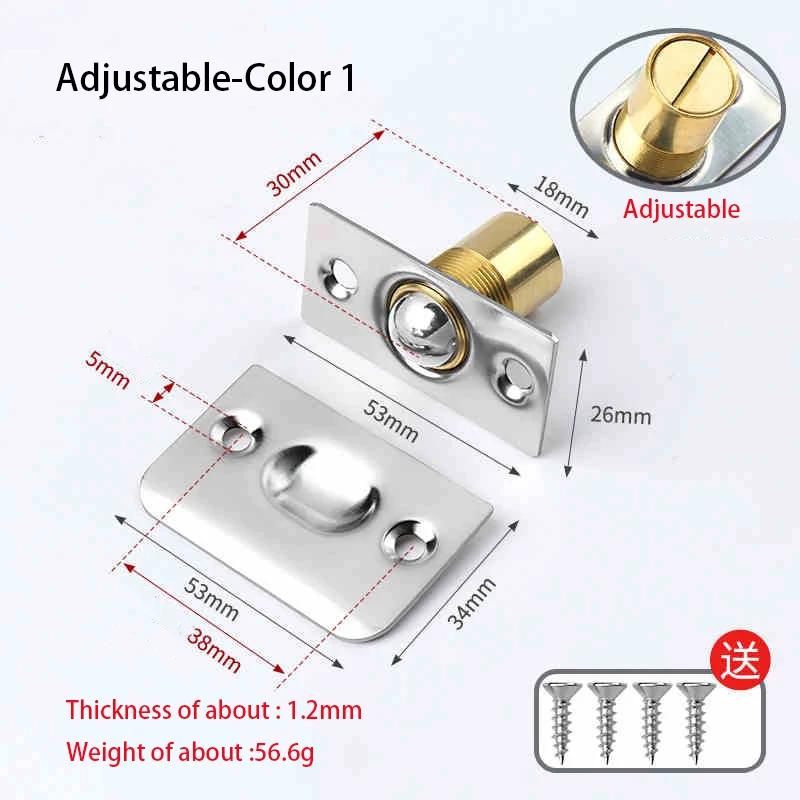 1Pcs Adjustable Door Top Bead Furniture Door Latch Spring Invisible Wooden Cabinet Door Beads Lock Closet Ball Catch Latch