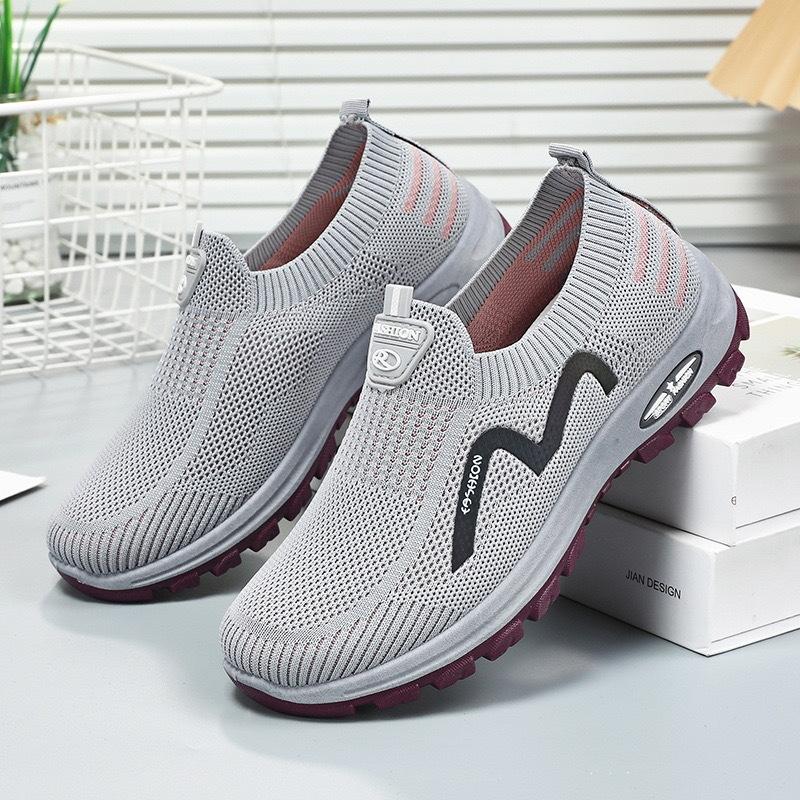 Flying Woven Breathable Mesh Shoes Fashion Casual Large Size Single Shoes Knitted Hollow Mesh Shoes Candy Color Women's Shoes